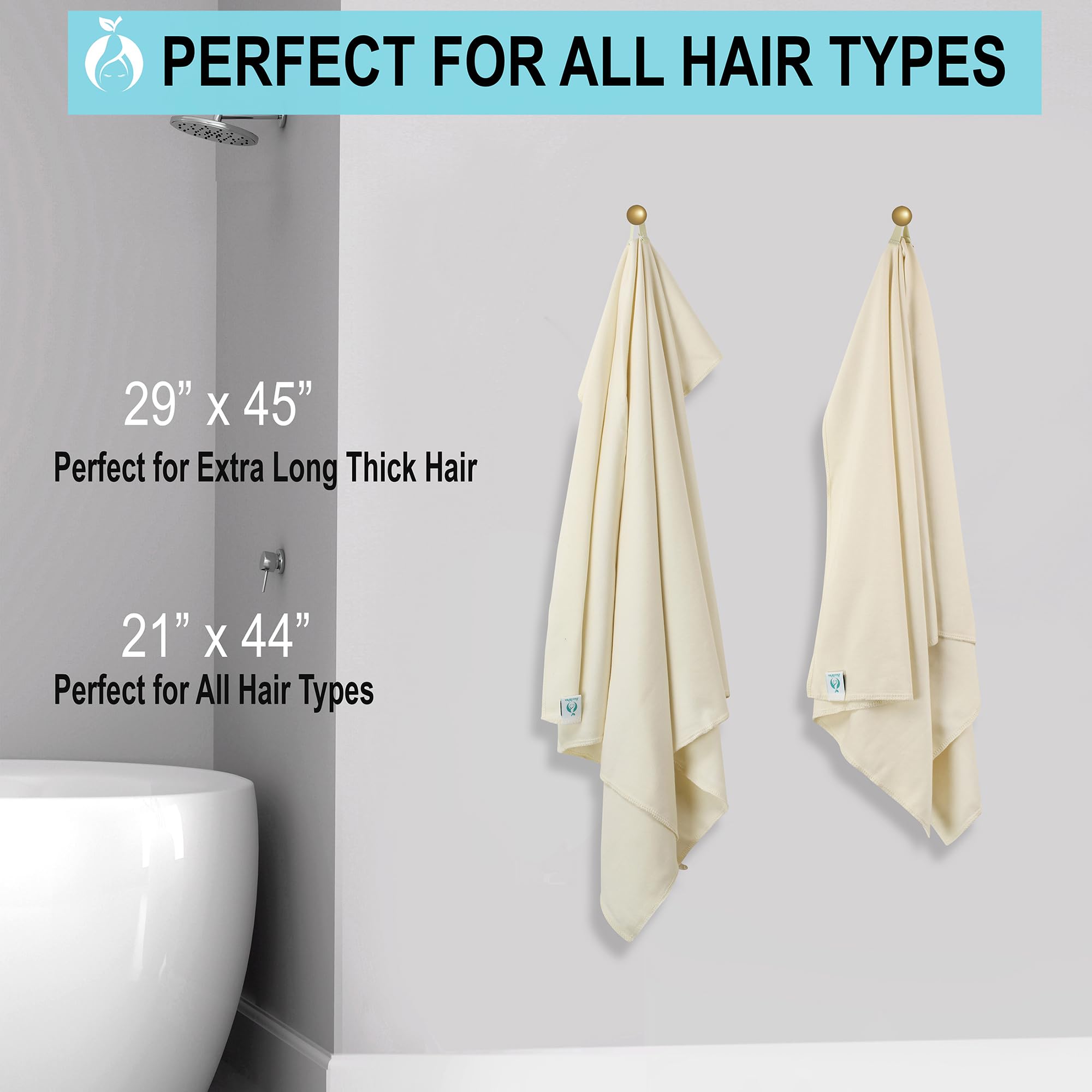 Hair RePear Anti Frizz Combed Cotton Natural hair towel not processed, dyed, or bleached - Promotes Healthy Natural Hair - Extra